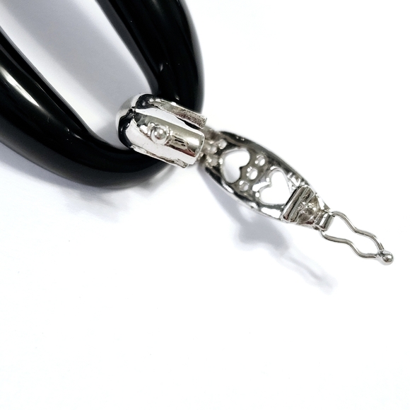 Silver & Black Ceramic Bracelet 8" - Picture 7 of 10